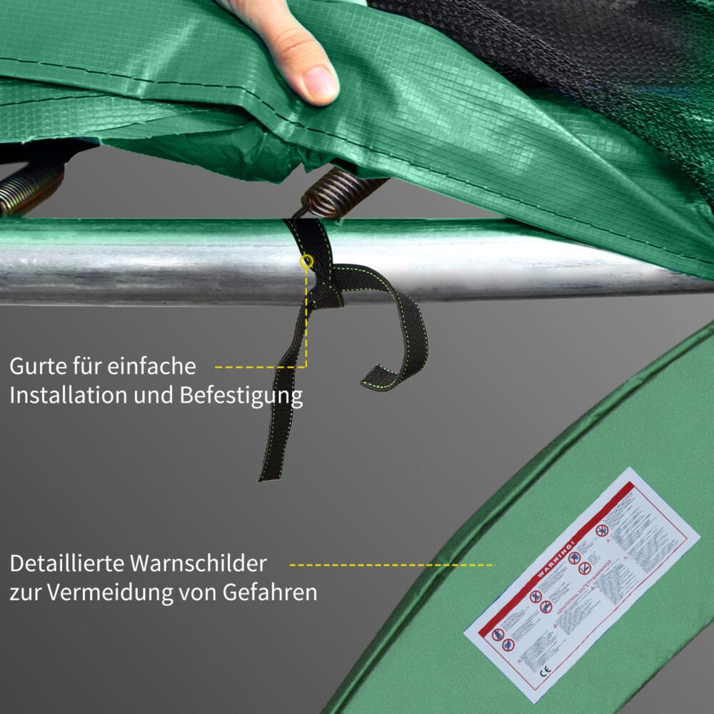Grüne Randabdeckung als Trampolin Zubehör Set für Trampoline mit 366 cm Durchmesser