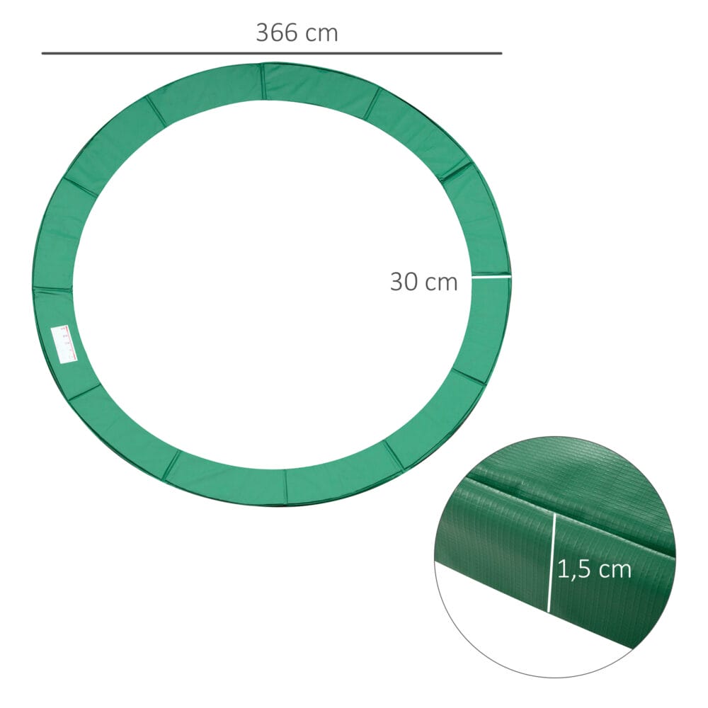Grüne Randabdeckung als Trampolin Zubehör Set für Trampoline mit 366 cm Durchmesser