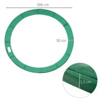 Grüne Randabdeckung als Trampolin Zubehör Set für Trampoline mit 366 cm Durchmesser