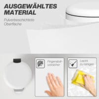 Ein cremeweisser Treteimer und Abfalleimer aus Metall mit 20 Litern Fassungsvermögen und Fusspedal.