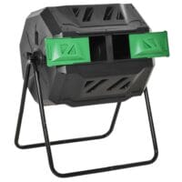 Trommel-Komposter 160L drehbar, ideal für Bio-Abfälle, Farbe Schwarz.