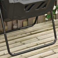 Trommel-Komposter 160L drehbar, ideal für Bio-Abfälle, Farbe Schwarz.