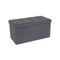 Truhenbank mit Staufach, 76x38x38cm, Stoff Hellgrau