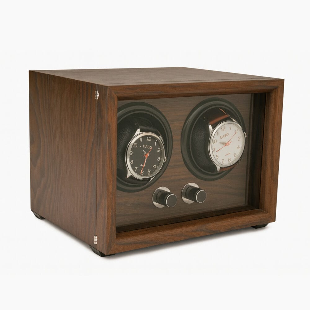 Uhrenbeweger Mr. Smith für 2 Automatikuhren – Dunkelbraun mit 4 Modi & LED