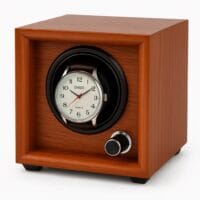 Uhrenbeweger Mr. Smith in Hellbraun mit Automatikuhr, Seitenansicht