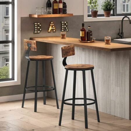 VASAGLE Barhocker 2er Set Industrie-Design