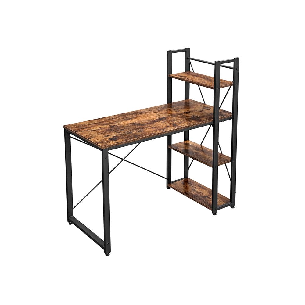 VASAGLE Schreibtisch 120 cm lang vintagebraun