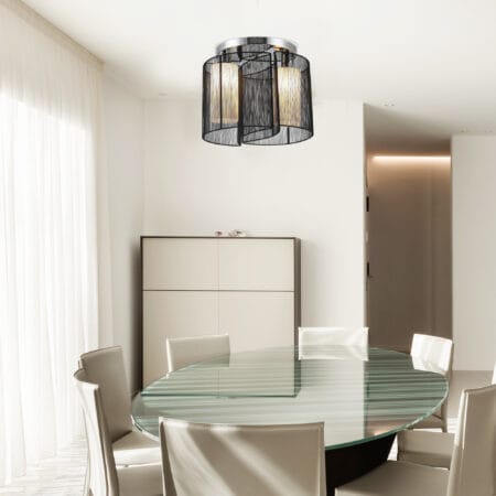 Vintage Deckenlampe 2-flammig Ø47,5x33cm Schwarz – Produktfoto zeigt modernes Design, hochwertige Materialien und funktionale Eigenschaften ideal für Wohn- oder Arbeitsbereiche. Perfekt als Einrichtungsinspiration oder zur Produktpräsentation in einem Onlineshop.