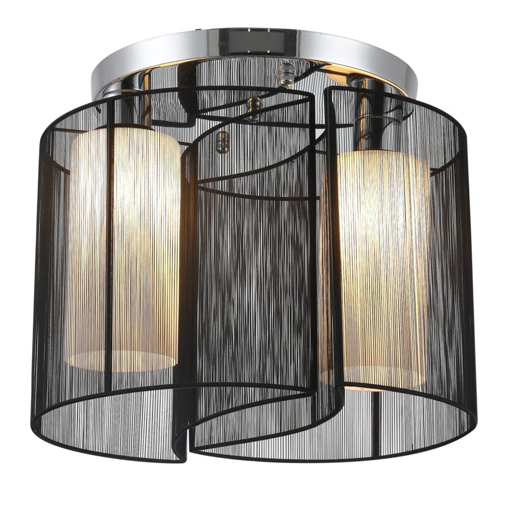 Vintage Deckenlampe 2-flammig Ø47,5x33cm Schwarz – Produktfoto zeigt modernes Design, hochwertige Materialien und funktionale Eigenschaften ideal für Wohn- oder Arbeitsbereiche. Perfekt als Einrichtungsinspiration oder zur Produktpräsentation in einem Onlineshop.