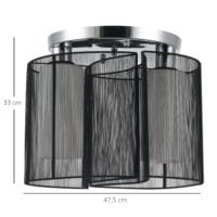 Vintage Deckenlampe 2-flammig Ø47,5x33cm Schwarz – Produktfoto zeigt modernes Design, hochwertige Materialien und funktionale Eigenschaften ideal für Wohn- oder Arbeitsbereiche. Perfekt als Einrichtungsinspiration oder zur Produktpräsentation in einem Onlineshop.