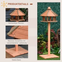 Holz-Vogelvilla mit Ständer (Ø52x130cm).
