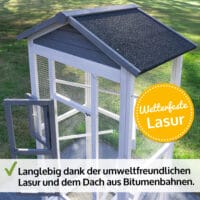 Vogelvoliere Aria XL, wetterfest, stabil und leicht zu reinigen.