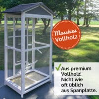 Vogelvoliere Aria XL, wetterfest, stabil und leicht zu reinigen.