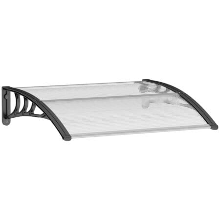 Transparentes Polycarbonat-Vordach für die Haustür, Größe 75x100cm.