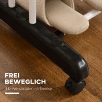 Schwarzer Wäscheständer und Wäschetrockner mit 4 Ebenen und Rollen platzsparend