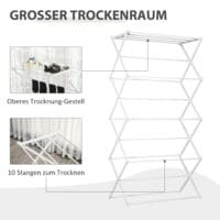 Weisser Wäscheständer und Wäschetrockner 8-stufig faltbar