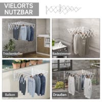 Weisser Wäscheständer und Wäschetrockner für Textilien