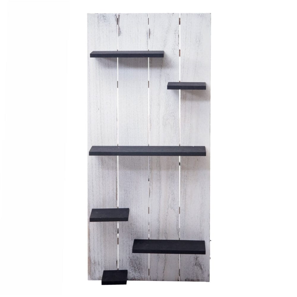 Wandregal JAM-C65 6 Ebenen 110x50x14cm Massivholz Vintage weiss
