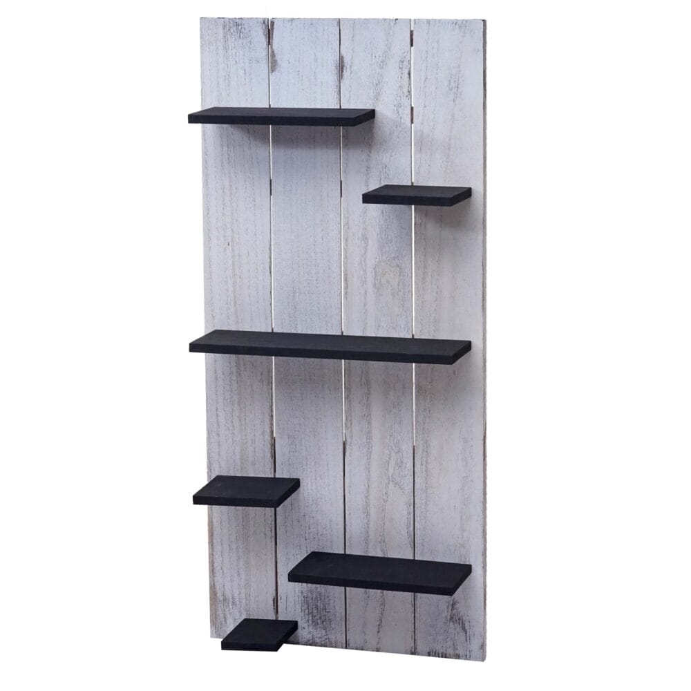 Wandregal JAM-C65 6 Ebenen 110x50x14cm Massivholz Vintage weiss