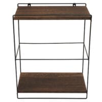 Wandregal JAM-K77 Küchenregal Industrial 50x35x17cm Holz Metall dunkelbraun