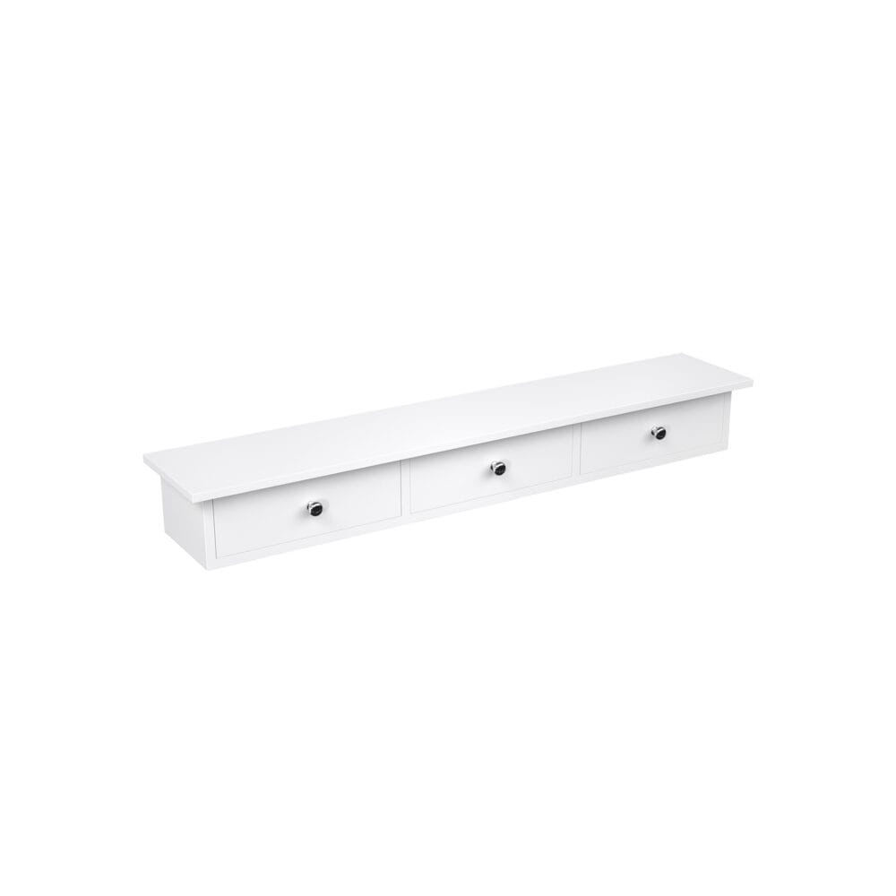 Wandregal schwebend mit Schubladen Hochglanz Weiss