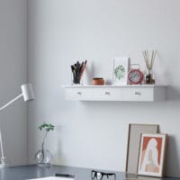 Wandregal schwebend mit Schubladen Hochglanz Weiss