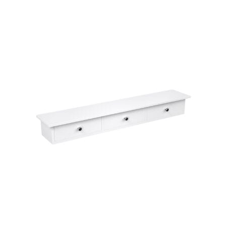 Wandregal schwebend mit Schubladen Hochglanz Weiss