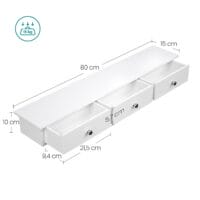Wandregal schwebend mit Schubladen Hochglanz Weiss