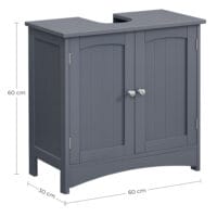 Waschbeckenunterschrank in Vintage Grau mit 60x30x60 cm, stilvolle Optik.