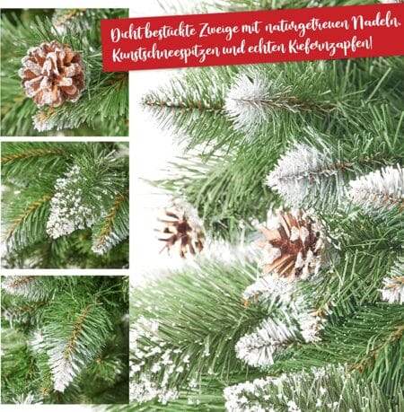 Weihnachtsbaum 180cm FSC Holzständer Premium Qualität Naturgetreu