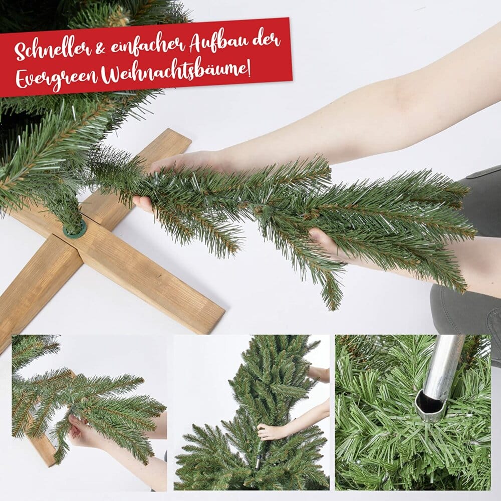 Weihnachtsbaum 180cm FSC Holzständer Premium Qualität Naturgetreu