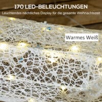 Weihnachtsdeko LED Rentier & Schlitten 170 Lichter Weiss In-/Outdoor