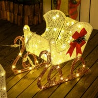 Weihnachtsdeko LED Rentier & Schlitten 170 Lichter Weiss In-/Outdoor