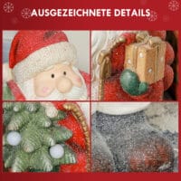 Weihnachtsdeko Weihnachtsmann Figur 50cm mit Baum & Geschenk LED