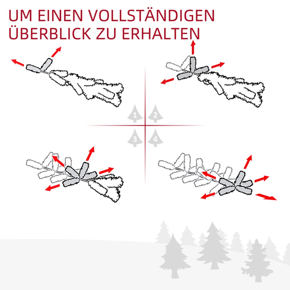 Weihnachtsgirlande 180cm 160 Spitzen Grün für Treppen & Kamin