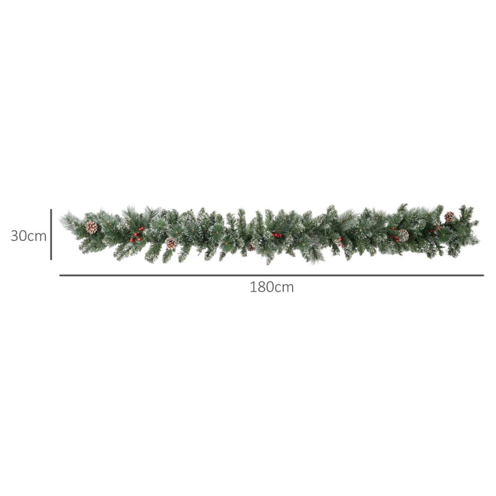 Weihnachtsgirlande 180cm mit Lichterkette & Tannenzapfen