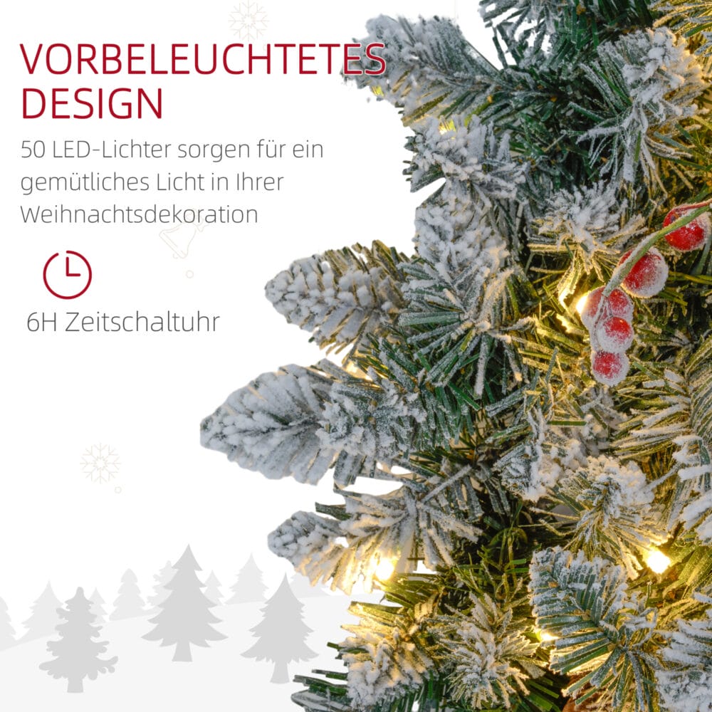 Weihnachtskranz Türkranz 60cm mit LED-Lichterkette Grün