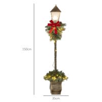 Weihnachtslaterne 150cm mit LED-Lichterkette Tannenzapfen & Schleife