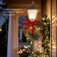 Weihnachtslaterne 150cm mit LED-Lichterkette Tannenzapfen & Schleife