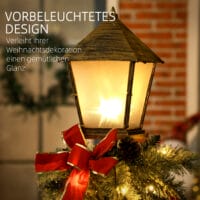 Weihnachtslaterne 150cm mit LED-Lichterkette Tannenzapfen & Schleife