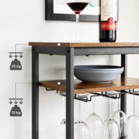 Weinregal Flaschenregal für 20 Flaschen, 50x32x100cm, Metall Rustikales Braun