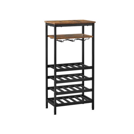 Weinregal Flaschenregal für 20 Flaschen, 50x32x100cm, Metall Rustikales Braun