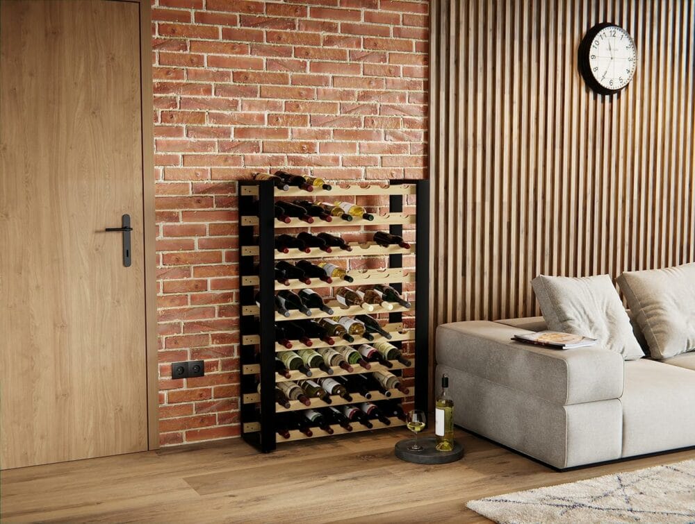 Weinregal Loft für 63 Flaschen freistehend Massivholz