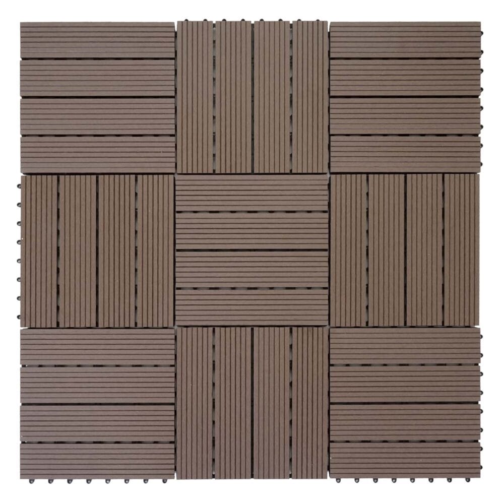 WPC Gartenfliese Rhone Holzoptik 1m2 Basis coffee linear