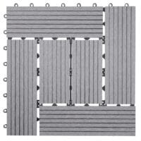 WPC Gartenfliese Rhone Holzoptik 1m2 Basis grau versetzt