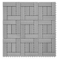 WPC Gartenfliese Rhone Holzoptik 1m2 Basis grau versetzt