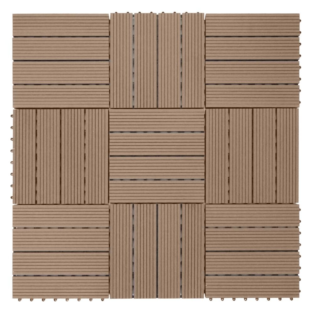 WPC Gartenfliese Rhone Holzoptik 1m2 Basis teak linear