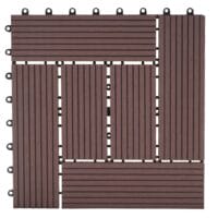 WPC Gartenfliese Rhone Holzoptik 1m2 Premium coffee versetzt