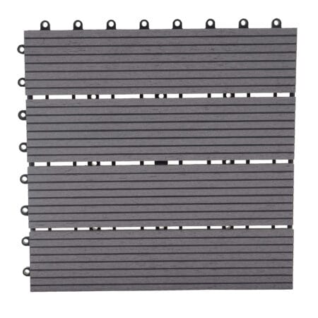 WPC Gartenfliese Rhone Holzoptik 1m2 Premium grau linear