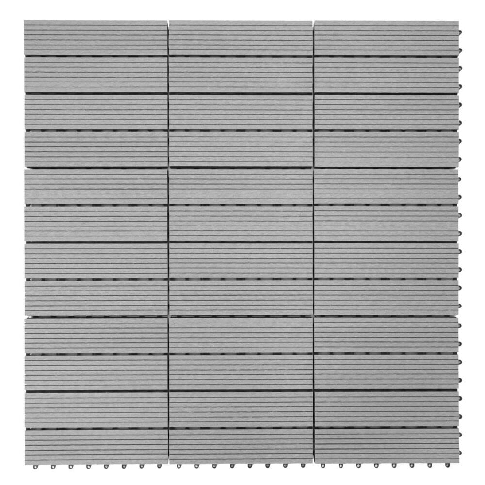 WPC Gartenfliese Rhone Holzoptik 1m2 Premium grau linear